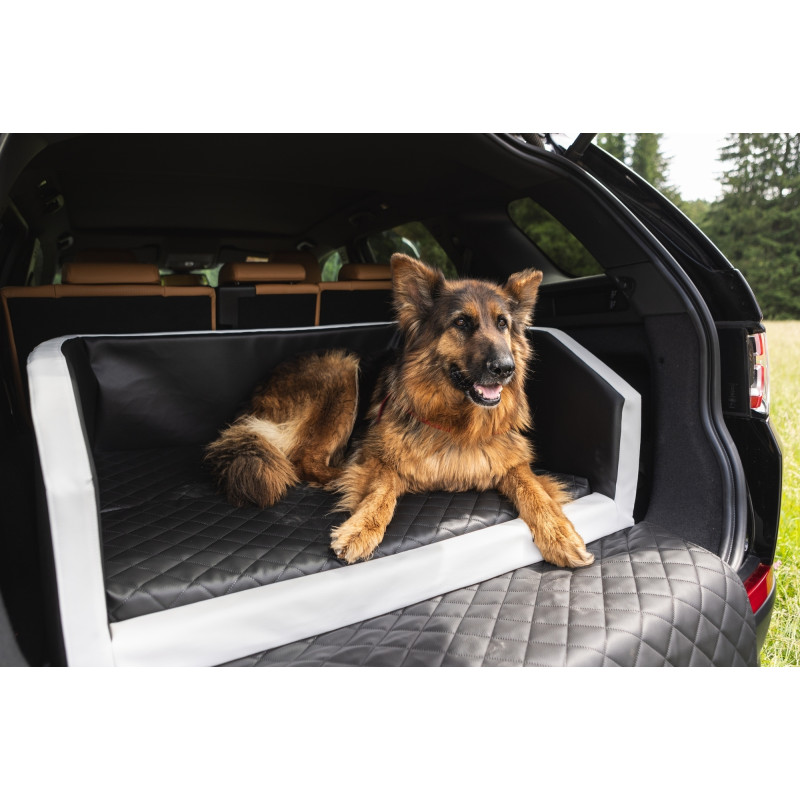 Hundebett fr Kofferraum mit Matratze und Sicherheitsgurt 90x55 cm Farbe  schwarz