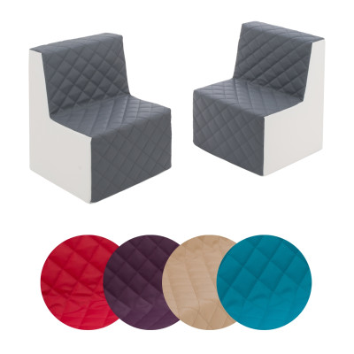 Soft Play Furniture 2 pcs set, quilted eco leather