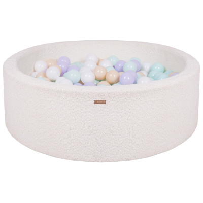 Piscina rotonda in bouclé per bambini con 200 palline colorate Piscina rotonda in bouclé per bambini con 200 palline colorate