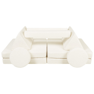 Modulare Kindersofa und Großbausteine-Set 2-in-1 Bouclé-Bezug Modulare Kindersofa und Großbausteine-Set 2-in-1 Bouclé-Bezug