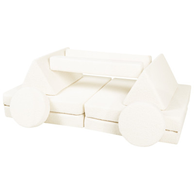 Modulare Kindersofa und Großbausteine-Set 2-in-1 Bouclé-Bezug Modulare Kindersofa und Großbausteine-Set 2-in-1 Bouclé-Bezug