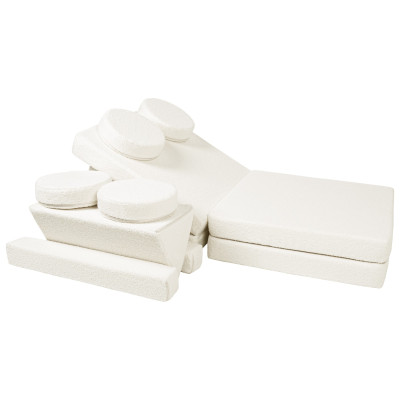 Modulare Kindersofa und Großbausteine-Set 2-in-1 Bouclé-Bezug Modulare Kindersofa und Großbausteine-Set 2-in-1 Bouclé-Bezug